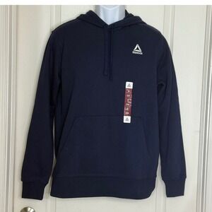 Reebok Mens Navy Blue Classic Hoodie Sweatshirt Size S Small Front‎ Pocket